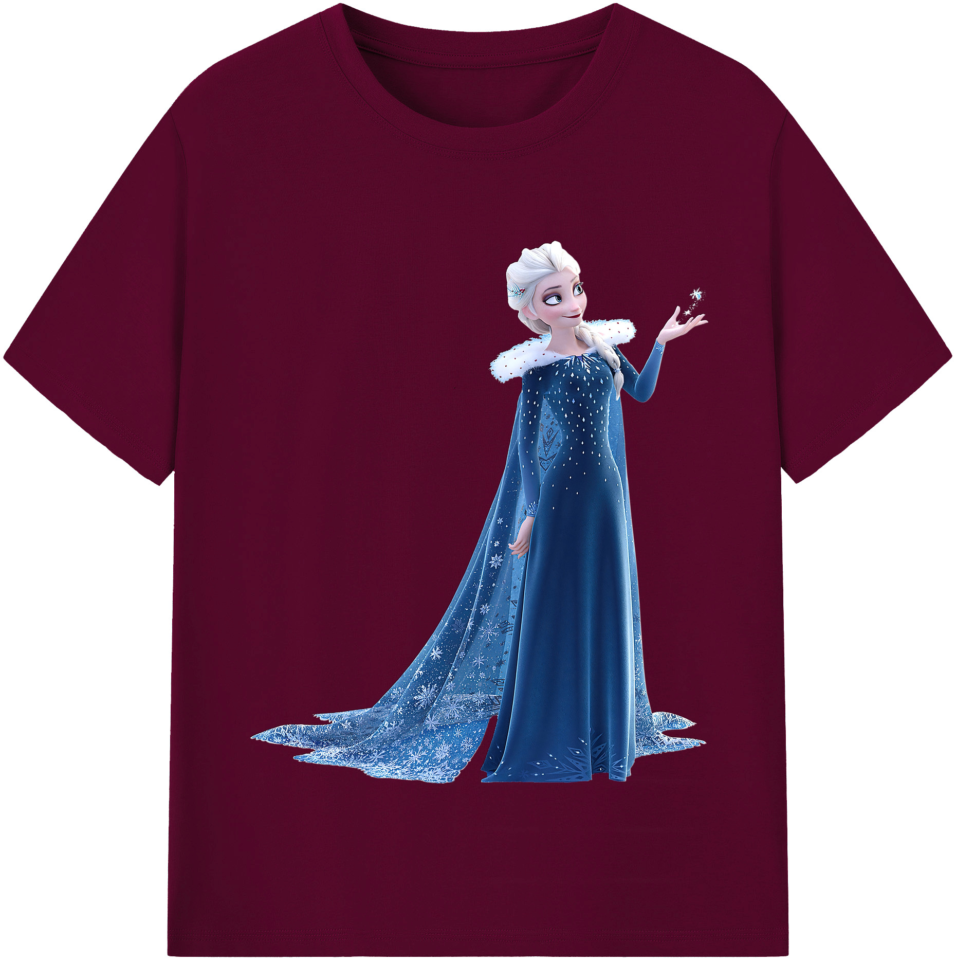（画像用） アナと雪の女王 アンナ エルサ Frozen Anna Elsa レディースカジュアルプリントTシャツ（綿100％）